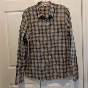 Men's James Perse Long Sleeve Plaid Button-Up Shirt MBOP3504 Size 3 Large